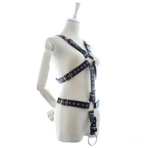 2016 Top Sell 1 PCS/Lot Leather Studs Elastic Bondage Harness Sexy Lingerie with Gift, Sex Clothes F